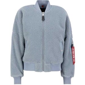 Alpha Chaqueta bomber MA-1 VF Teddy para mujer Greyblue Alpha Chaqueta bomber MA-1 VF Teddy para mujer Greyblue