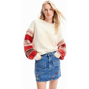 Desigual Sudadera Baloon para Mujer, Blanco, L Desigual Sudadera Baloon para Mujer, Blanco, L