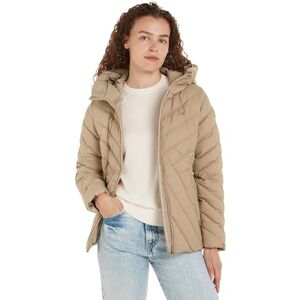 Tommy Hilfiger Cazadora de Plumas Mujer Down Jacket con Capucha, Beige (Beige), S Tommy Hilfiger Cazadora de Plumas Mujer Down Jacket con Capucha, Beige (Beige), S
