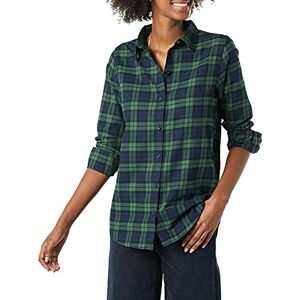 Amazon Essentials Camisa de Franela a Cuadros Ligera de Manga Larga y Corte Estándar Mujer, Azul Marino Verde Oscuro Cuadros Medio, M Amazon Essentials Camisa de Franela a Cuadros Ligera de Manga Larga y Corte Estándar Mujer, Azul Marino Verde Oscuro Cuadros Medio, M