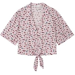 SPRINGFIELD Blusa Corta para Mujer Estampada, Colección Culpables, Rosa, XS SPRINGFIELD Blusa Corta para Mujer Estampada, Colección Culpables, Rosa, XS