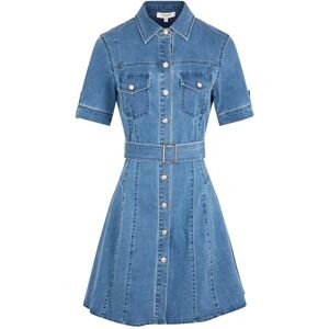 Morgan Vestido Corto Patinador de Mezclilla, Denim Stone, 36 Morgan Vestido Corto Patinador de Mezclilla, Denim Stone, 36