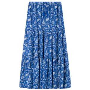 SPRINGFIELD SPRINGFILED, Mujer, Falda Midi Paneles Lino, Blues, 36 SPRINGFIELD SPRINGFILED, Mujer, Falda Midi Paneles Lino, Blues, 36