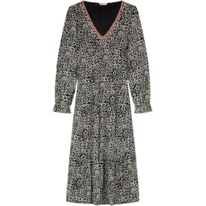 SPRINGFIELD SPRINGFILED, Mujer, Vestido Midi Escote Cenefa, Black, M SPRINGFIELD SPRINGFILED, Mujer, Vestido Midi Escote Cenefa, Black, M