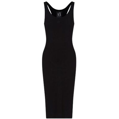 Giorgio Armani Vestido Tipo Camiseta con Logotipo de Icono Tonal para Mujer, Negro -, XL Giorgio Armani Vestido Tipo Camiseta con Logotipo de Icono Tonal para Mujer, Negro -, XL