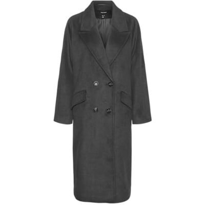 VERO MODA Vmharper Ga Noos Abrigo largo de lana, Gris oscuro, S VERO MODA Vmharper Ga Noos Abrigo largo de lana, Gris oscuro, S