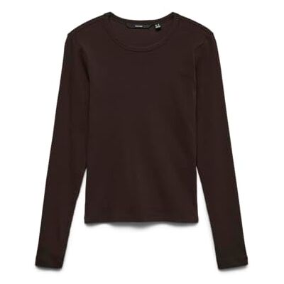 VERO MODA Vmchloe LS Short Top Ga JRS Noos, Pastel de Chocolate, L VERO MODA Vmchloe LS Short Top Ga JRS Noos, Pastel de Chocolate, L