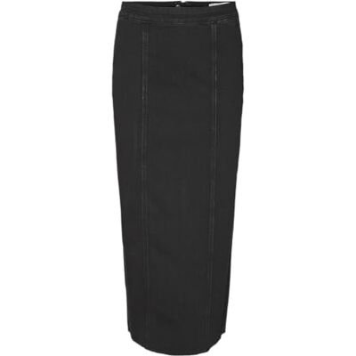 VERO MODA Vmmedusa HW 7/8 Skirt Vi185 Boo Falda Vaquera, Black Denim, S Mujeres VERO MODA Vmmedusa HW 7/8 Skirt Vi185 Boo Falda Vaquera, Black Denim, S Mujeres