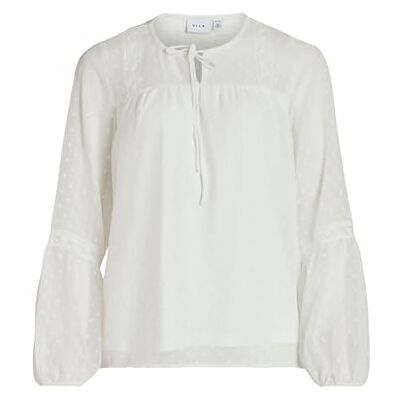 Vila Blusa para Mujer VIEDEE L/S Top/SU-Noos, Color Blanco Nieve, 34, Snow White, 36 Vila Blusa para Mujer VIEDEE L/S Top/SU-Noos, Color Blanco Nieve, 34, Snow White, 36