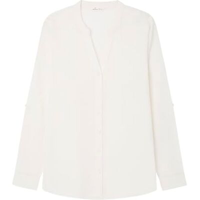 SPRINGFIELD SPRINGFILED Blusa Cuello Mao Algodón Lino, Blusa Mujer, Beige, 41 SPRINGFIELD SPRINGFILED Blusa Cuello Mao Algodón Lino, Blusa Mujer, Beige, 41