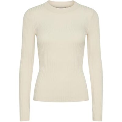 PIECES Pccrista LS O-Neck Knit Noos BC suéter de Punto para Mujer, Abedul., S PIECES Pccrista LS O-Neck Knit Noos BC suéter de Punto para Mujer, Abedul., S