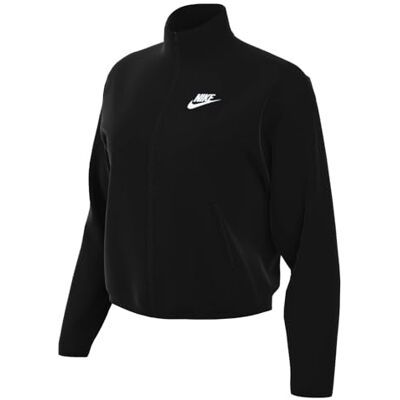 Nike -010 W NSW ESSNTL WR WVN JKT Jacket Women's Black/Black/White XL Nike -010 W NSW ESSNTL WR WVN JKT Jacket Women's Black/Black/White XL