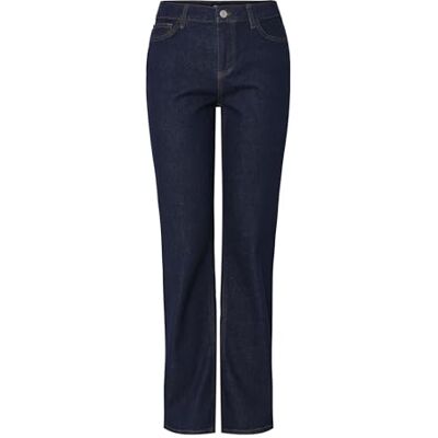 PIECES Straight Jeans Pckelly MW Rinse Noos BC-Vaqueros Rectos, Dark Azul Denim, 33W / 30L Mujeres PIECES Straight Jeans Pckelly MW Rinse Noos BC-Vaqueros Rectos, Dark Azul Denim, 33W / 30L Mujeres