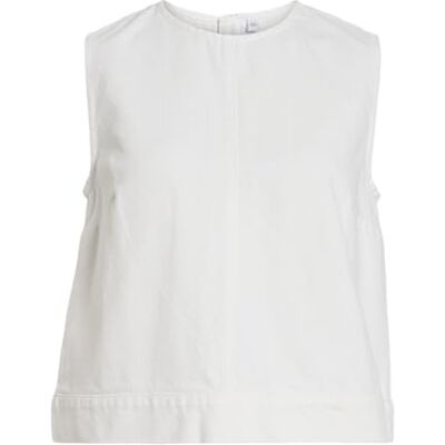 Vila Vipal O-Neck S/S Short Top White, Blanco Denim, 42 Mujeres Vila Vipal O-Neck S/S Short Top White, Blanco Denim, 42 Mujeres