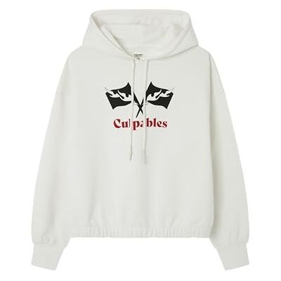 SPRINGFIELD Sudadera para Mujer con Capucha Estampado Frontal, Colección Culpables, Multicolor, XL SPRINGFIELD Sudadera para Mujer con Capucha Estampado Frontal, Colección Culpables, Multicolor, XL