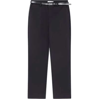 SPRINGFIELD Straight Chino Pants with Belt Rto, Negro, 36 para Mujer SPRINGFIELD Straight Chino Pants with Belt Rto, Negro, 36 para Mujer