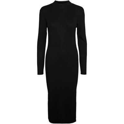 VERO MODA Vmlynzi LS Vestido de Punto VMA Noos para Mujer (1 Unidad), Negro, M VERO MODA Vmlynzi LS Vestido de Punto VMA Noos para Mujer (1 Unidad), Negro, M