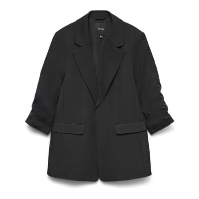 VERO MODA Vmfrida Noos Chaqueta con Purpurina Regular (3/4), Negro, 40 VERO MODA Vmfrida Noos Chaqueta con Purpurina Regular (3/4), Negro, 40
