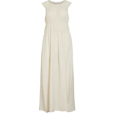 Vila Vifoxy Vestido Maxi de Cuello Redondo para Mujer, Abedul, 42 Vila Vifoxy Vestido Maxi de Cuello Redondo para Mujer, Abedul, 42