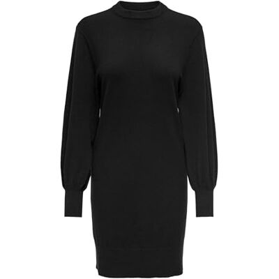 ONLY Vestido de Punto de Manga Larga para Mujer, Negro 1, M ONLY Vestido de Punto de Manga Larga para Mujer, Negro 1, M