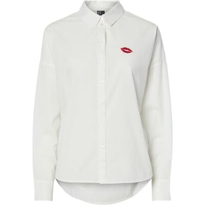 PIECES Pcjanne LS Shirt Mpa Wvn BC, Cloud Dancer, S Mujeres PIECES Pcjanne LS Shirt Mpa Wvn BC, Cloud Dancer, S Mujeres