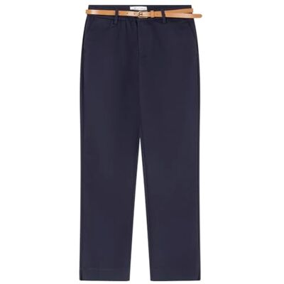 SPRINGFIELD Straight Chino Pants with Belt Rto, Azul Marino, 38 para Mujer SPRINGFIELD Straight Chino Pants with Belt Rto, Azul Marino, 38 para Mujer