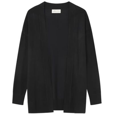 SPRINGFIELD Cárdigan Abierto Textura Viscosa Liso, Negro Estandar, XS para Mujer SPRINGFIELD Cárdigan Abierto Textura Viscosa Liso, Negro Estandar, XS para Mujer