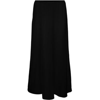 VERO MODA Falda Larga para Mujer con Cintura elástica y Corte Acampanado, Negro, S VERO MODA Falda Larga para Mujer con Cintura elástica y Corte Acampanado, Negro, S