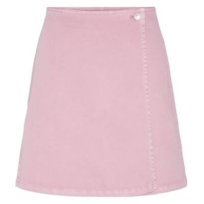 PIECES Pcmille HW Short Wrap Skirt Mm Falda, Rosa Dawn, S Mujeres PIECES Pcmille HW Short Wrap Skirt Mm Falda, Rosa Dawn, S Mujeres