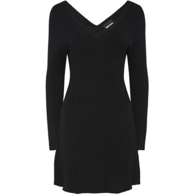 PIECES Pcprista LS V-Neck Knit Dress BC Vestido de Punto, Negro, S para Mujer PIECES Pcprista LS V-Neck Knit Dress BC Vestido de Punto, Negro, S para Mujer