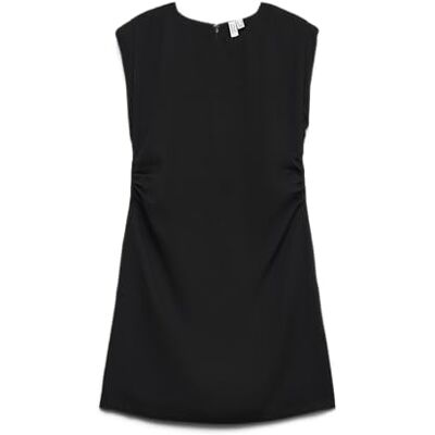 VERO MODA Vmhannah S/L Short Dress WVN Btq, Negro, L VERO MODA Vmhannah S/L Short Dress WVN Btq, Negro, L