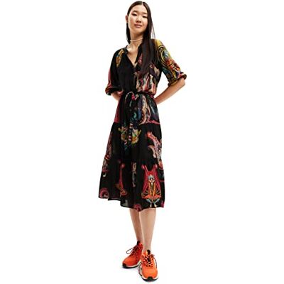 Desigual Vestido Casual para Mujer, Negro, XS Desigual Vestido Casual para Mujer, Negro, XS
