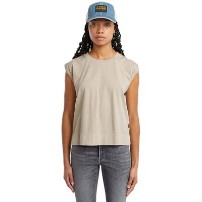 G-STAR Camiseta para Mujer con Cremallera Trasera Overdyed SS T Wmn, Beige (Dk Brick GD -c261-d848), S G-STAR Camiseta para Mujer con Cremallera Trasera Overdyed SS T Wmn, Beige (Dk Brick GD -c261-d848), S