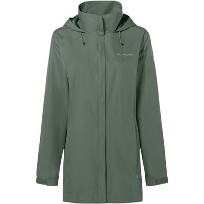 VAUDE Women's Escape Parka Parka impermeable para lluvia de poliéster reciclado, 87,5 cm de longitud, transpirable y resistente al viento, libre de PFC, sostenible VAUDE Women's Escape Parka Parka impermeable para lluvia de poliéster reciclado, 87,5 cm de longitud, transpirable y resistente al viento, libre de PFC, sostenible