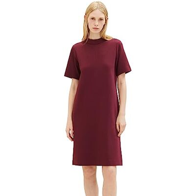 TOM TAILOR Vestido básico con Cuello alzado y Bolsillos para Mujer TOM TAILOR Vestido básico con Cuello alzado y Bolsillos para Mujer