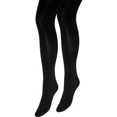 VERO MODA Mallas Vmclove 90 Den Cur para mujer, 2 unidades, Noos Vmclove Tights 90 Den Cur 2-Pack Noos (1 unidad), Negro, 44-46 VERO MODA Mallas Vmclove 90 Den Cur para mujer, 2 unidades, Noos Vmclove Tights 90 Den Cur 2-Pack Noos (1 unidad), Negro, 44-46