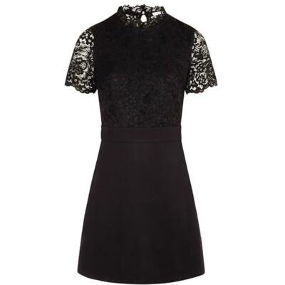 Morgan Vestido Corto Espalda De Encaje, Negro, 34 Morgan Vestido Corto Espalda De Encaje, Negro, 34