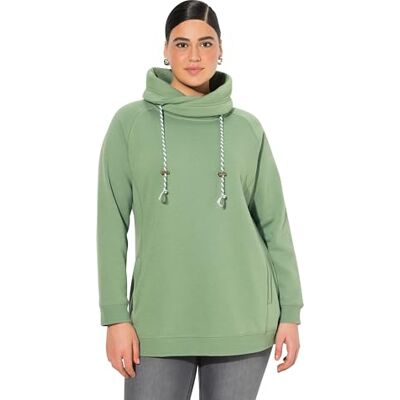 Ulla Popken Sudadera para Mujer, Cuello Ancho, Bolsillos, raglán, Manga Larga, Verde, 58-60 EU, Verde, 58-60 Ulla Popken Sudadera para Mujer, Cuello Ancho, Bolsillos, raglán, Manga Larga, Verde, 58-60 EU, Verde, 58-60