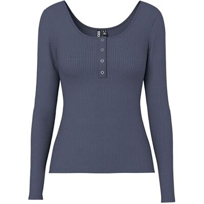 PIECES Pckitte LS Top Noos BC, Camisa de Manga Larga para Mujer, Ombre Blue., S PIECES Pckitte LS Top Noos BC, Camisa de Manga Larga para Mujer, Ombre Blue., S