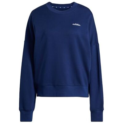 Adidas Donna Seasonal Essentials Colorpop Sweatshirt with Embroidered Graphic, Dark Blue/White, XXL Adidas Donna Seasonal Essentials Colorpop Sweatshirt with Embroidered Graphic, Dark Blue/White, XXL