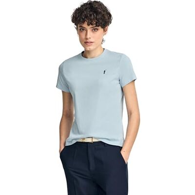 Polo Club Camiseta de Manga Corta para Mujer, 100% Algodón Cuello Redondo Clásico y Ajuste Cómodo, Camiseta Básica Casual Polo Club Camiseta de Manga Corta para Mujer, 100% Algodón Cuello Redondo Clásico y Ajuste Cómodo, Camiseta Básica Casual