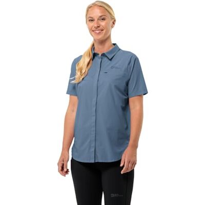 Jack Wolfskin Vandra S/S Shirt W Blusa, Azul Elemental, s Mujer, Azul Elemental, S Jack Wolfskin Vandra S/S Shirt W Blusa, Azul Elemental, s Mujer, Azul Elemental, S