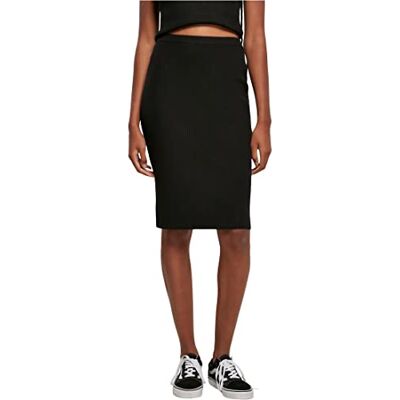 Urban Classics Ladies Rib Knit Midi Falda de Punto para Mujer, Color Negro, Negro, M Urban Classics Ladies Rib Knit Midi Falda de Punto para Mujer, Color Negro, Negro, M