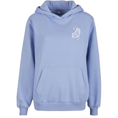 Tee Sudadera con Capucha de Las Mujeres, 70% Algodón 30% Poliéster, Azul Polvo, M Tee Sudadera con Capucha de Las Mujeres, 70% Algodón 30% Poliéster, Azul Polvo, M