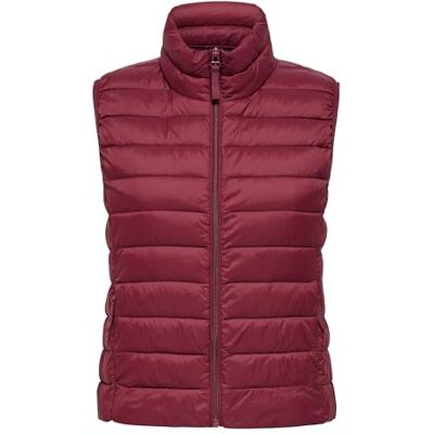 ONLY Quilted Waistcoat Onltahia LW-Abrigo de Cintura Acolchado CC Otw, Rojo Oscuro, S Mujeres ONLY Quilted Waistcoat Onltahia LW-Abrigo de Cintura Acolchado CC Otw, Rojo Oscuro, S Mujeres
