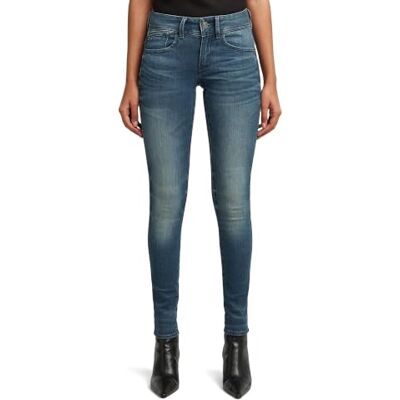 G-STAR Lynn Mid Waist Skinny Jeans Mujer, Azul (Medium Aged -6550-071), 25W / 28L G-STAR Lynn Mid Waist Skinny Jeans Mujer, Azul (Medium Aged -6550-071), 25W / 28L