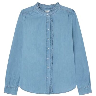 SPRINGFIELD Blusa para Mujer, Azul Medio,34 SPRINGFIELD Blusa para Mujer, Azul Medio,34