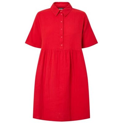 PIECES Pcsastina SS Shirt Dress Wide Wvn Msa BC, Adrenaline Rush, XS Mujeres PIECES Pcsastina SS Shirt Dress Wide Wvn Msa BC, Adrenaline Rush, XS Mujeres