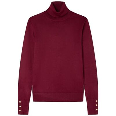 SPRINGFIELD Turtle Neck Viscose and Nylon Sweater Sudadera De Cuello Alto, Wine, XL para Mujer SPRINGFIELD Turtle Neck Viscose and Nylon Sweater Sudadera De Cuello Alto, Wine, XL para Mujer