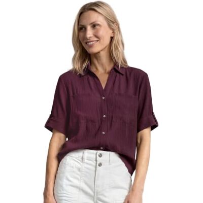 Street One Blusa de Manga Corta con Detalles Turn-up Rustic Rouge 38 Street One Blusa de Manga Corta con Detalles Turn-up Rustic Rouge 38